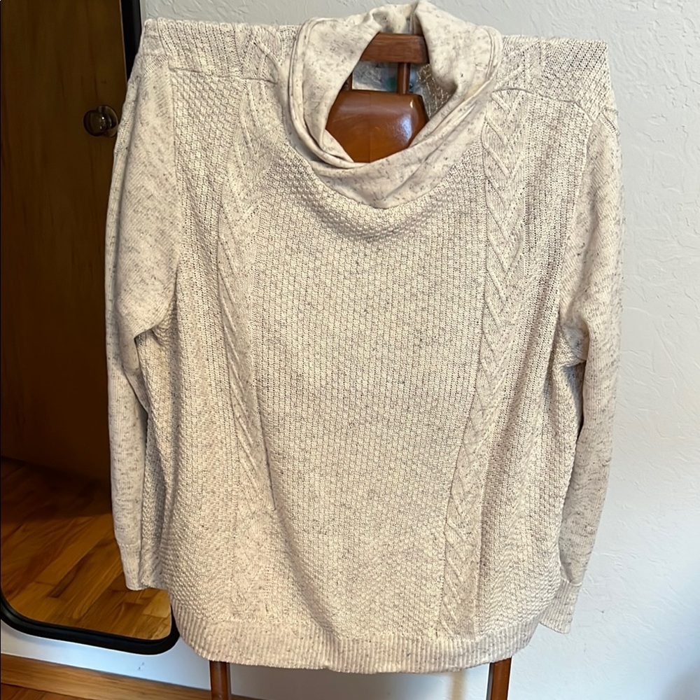Aventura Oatmeal XXL Cable Knit Sweater with Pockets Organic Cotton